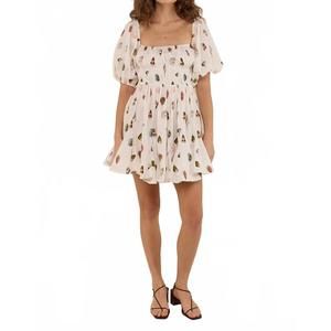 NEW PALM NOOSA flora mini dress in white